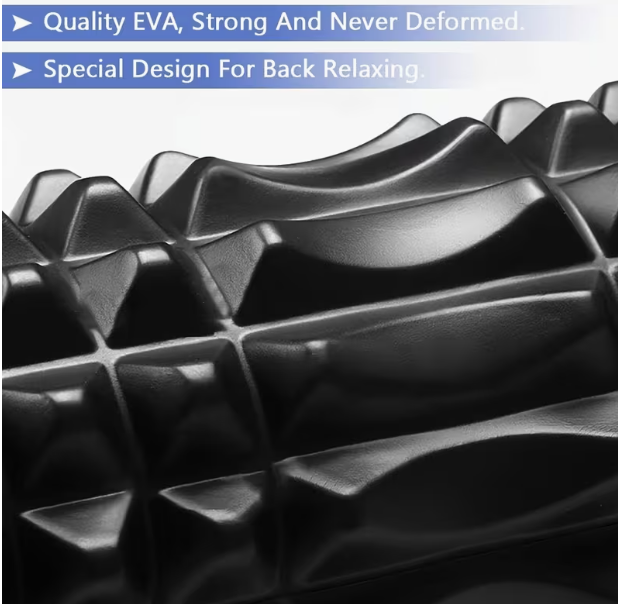 4-in-1 Black Foam Roller & Massage Stick Set